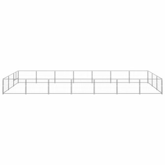 Hondenkennel 21 m&sup2; staal zilverkleurig 2