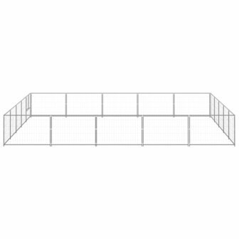 Hondenkennel 25 m&sup2; staal zilverkleurig 2