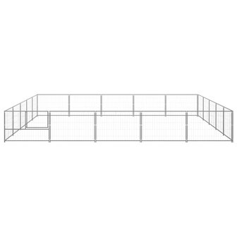 Hondenkennel 25 m&sup2; staal zilverkleurig 3