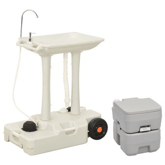 Campingtoilet en wasbak set draagbaar 1