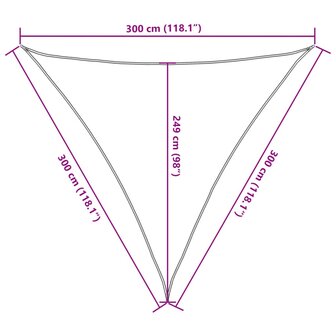 Zonnezeil 3x3x3 m 100% polyester oxford lichtgrijs 10