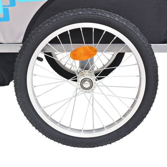Fietstrailer 30 kg grijs en blauw 5