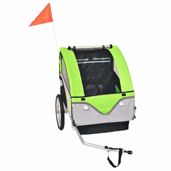 Fietstrailer 30 kg grijs en groen 2