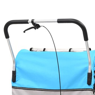 Fietstrailer en kinderwagen 2-in-1 blauw en grijs 5