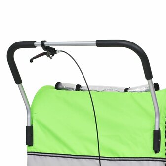 Fietstrailer en kinderwagen 2-in-1 groen en grijs 6