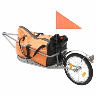 Fietskar met tas oranje en zwart 1
