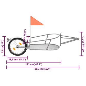 Fietskar met tas oranje en zwart 10