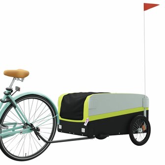 Fietstrailer 45 kg ijzer zwart en groen 3