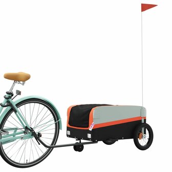 Fietstrailer 30 kg ijzer zwart en oranje 3