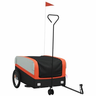 Fietstrailer 45 kg ijzer zwart en oranje 2