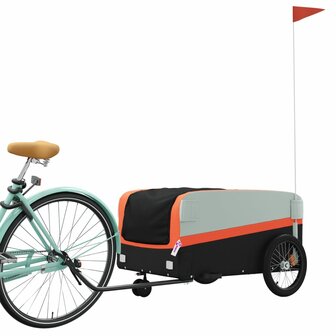 Fietstrailer 45 kg ijzer zwart en oranje 3