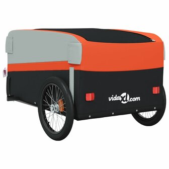 Fietstrailer 45 kg ijzer zwart en oranje 8
