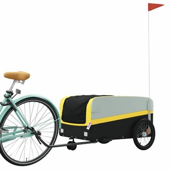 Fietstrailer 45 kg ijzer zwart en geel 3
