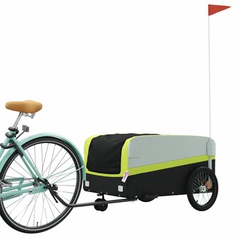 Fietstrailer 45 kg ijzer zwart en groen 3