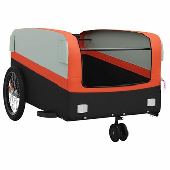 Fietstrailer 45 kg ijzer zwart en oranje 5