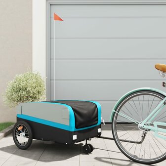 Fietstrailer 45 kg ijzer zwart en blauw 1