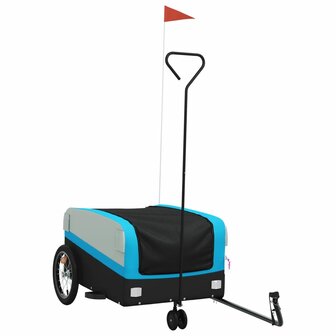 Fietstrailer 45 kg ijzer zwart en blauw 2