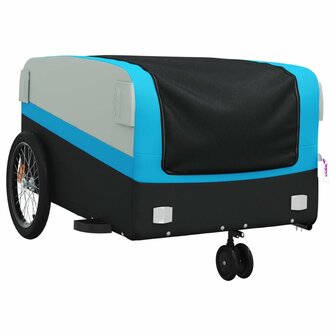 Fietstrailer 45 kg ijzer zwart en blauw 4