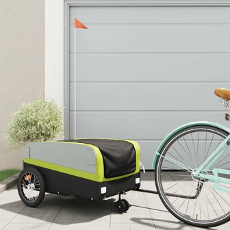 Fietstrailer 45 kg ijzer zwart en groen 1