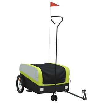 Fietstrailer 45 kg ijzer zwart en groen 2