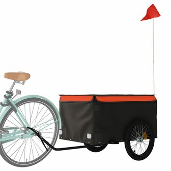 Fietstrailer 45 kg ijzer zwart en oranje 3
