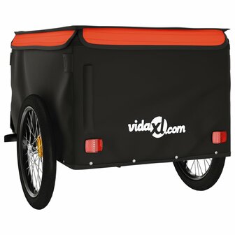 Fietstrailer 45 kg ijzer zwart en oranje 7