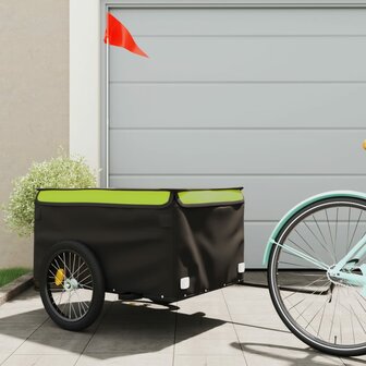 Fietstrailer 45 kg ijzer zwart en groen 1