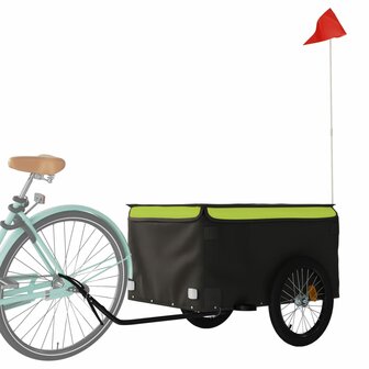 Fietstrailer 45 kg ijzer zwart en groen 3