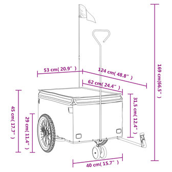 Fietstrailer 30 kg ijzer zwart en rood 12