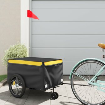 Fietstrailer 30 kg ijzer zwart en geel 1
