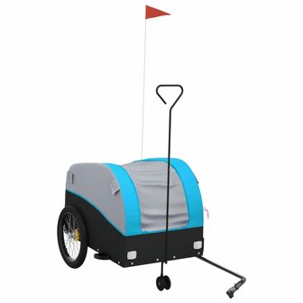 Fietstrailer 45 kg ijzer zwart en blauw 2
