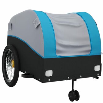 Fietstrailer 45 kg ijzer zwart en blauw 4