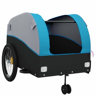 Fietstrailer 45 kg ijzer zwart en blauw 5