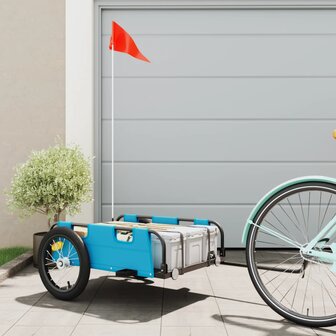Fietstrailer oxford stof en ijzer blauw 1