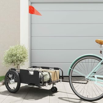 Fietstrailer oxford stof en ijzer zwart 1