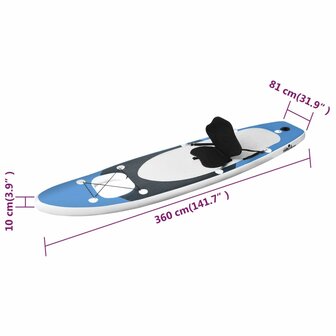 Stand Up Paddleboardset opblaasbaar 360x81x10 cm zeeblauw 12