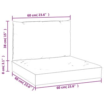 Palletkussens 2 st stof grijs 10