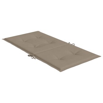 Tuinstoelkussens lage rug 2 st 100x50x3 cm oxford stof taupe 5