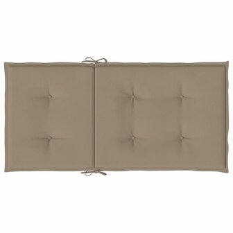 Tuinstoelkussens lage rug 2 st 100x50x3 cm oxford stof taupe 6