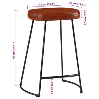 Barkrukken 2 st 41x29x62 cm donkerbruin 10