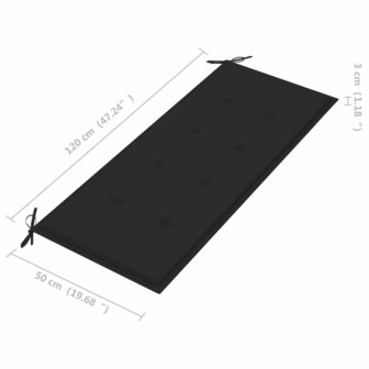 Tuinbank inklapbaar met kussen 118 cm bamboe 9
