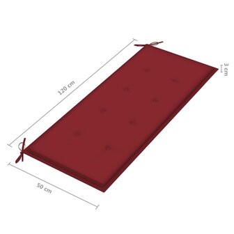 Tuinbank inklapbaar met kussen 118 cm bamboe 9