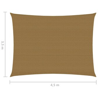 Zonnezeil 160 g/m&sup2; 3,5x4,5 m HDPE taupe 6