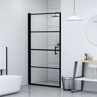 Douchedeur 100x178 cm gehard glas zwart 3