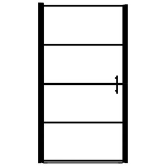 Douchedeur 100x178 cm gehard glas zwart 4