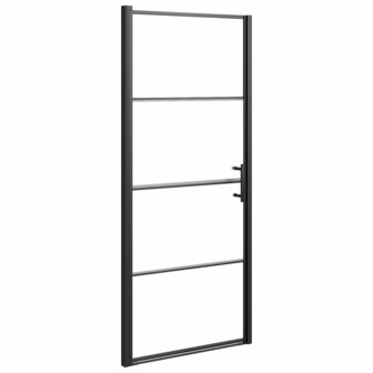 Douchedeur halfmat 91x195 cm gehard glas zwart 2