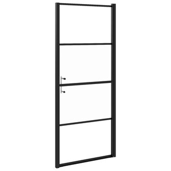 Douchedeur halfmat 91x195 cm gehard glas zwart 5