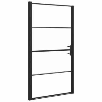 Douchedeur halfmat 100x178 cm gehard glas zwart 2