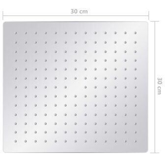 Regendouchekop vierkant 30x30 cm roestvrij staal 304 7