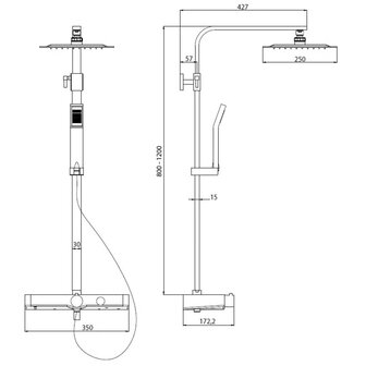 SCH&Uuml;TTE Douchesysteem OCEAN thermostatisch 4